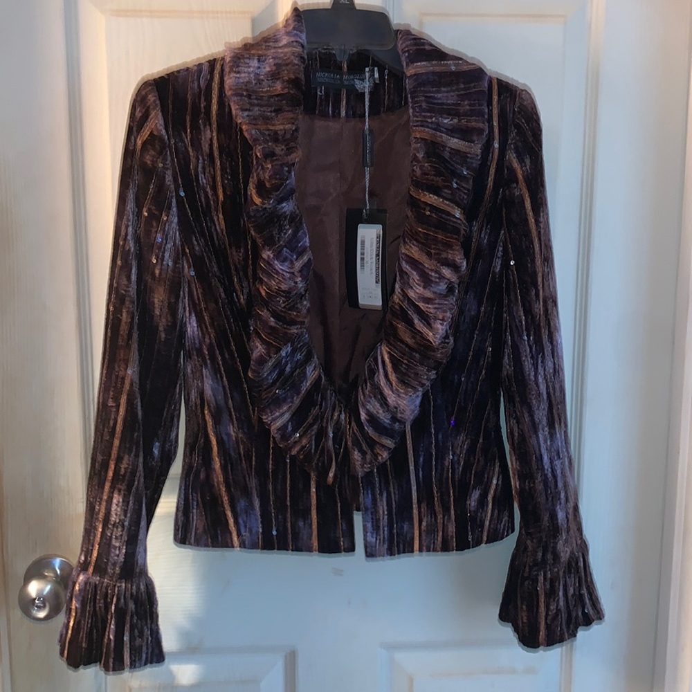 Nickolia Morozov velvet purple sequined jacket
